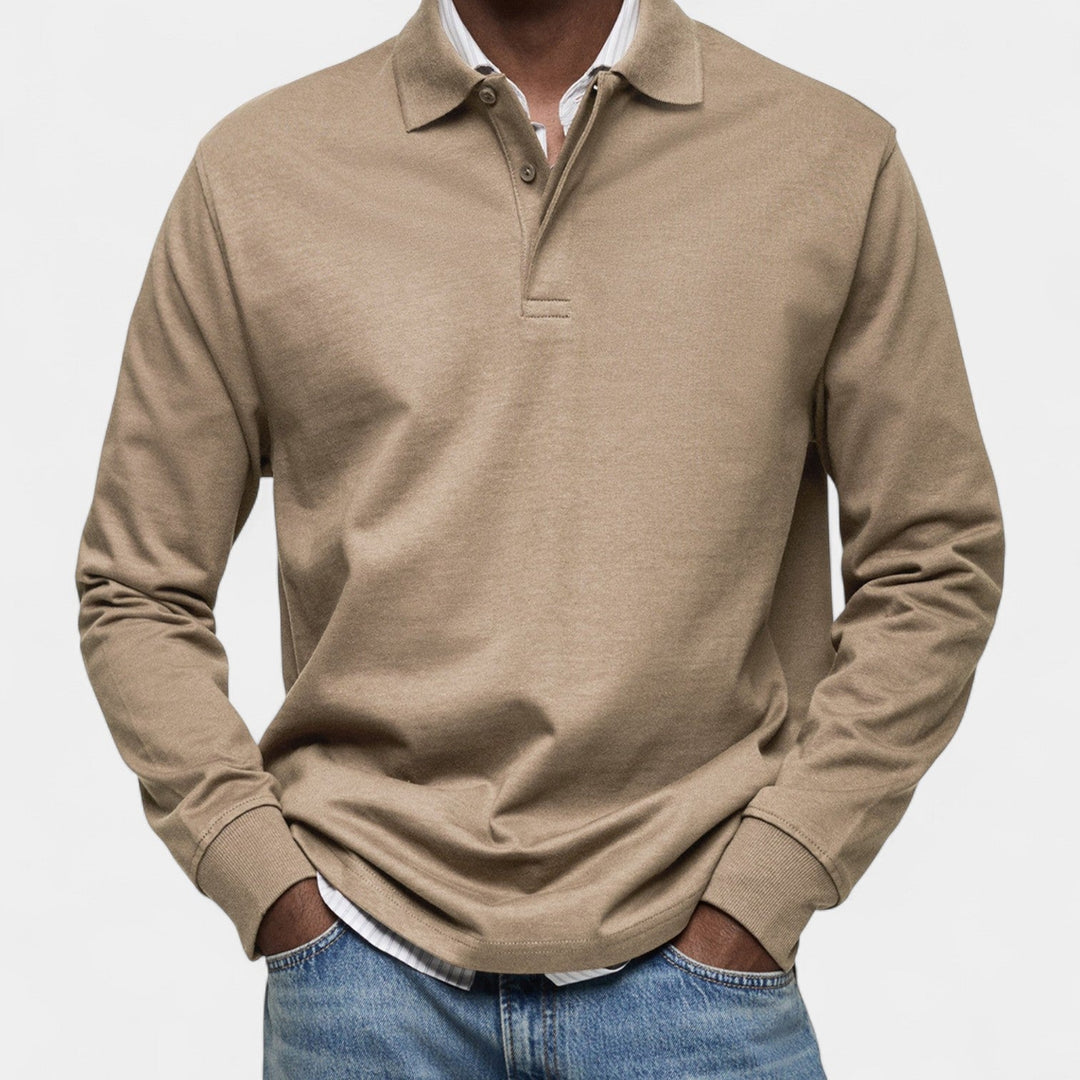 Tomáš – Elegantní pánské polo s dlouhým rukávem