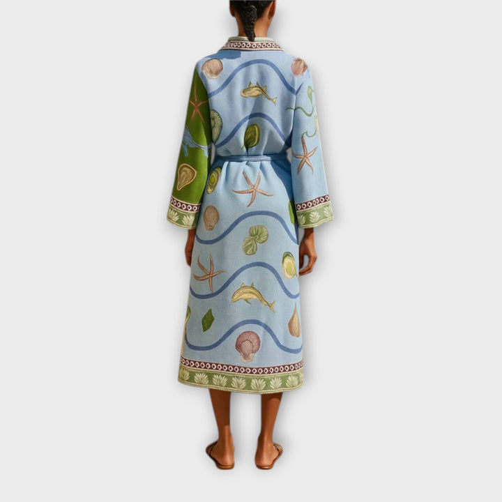 Jule - Tištěné midi šaty z twillu s páskem