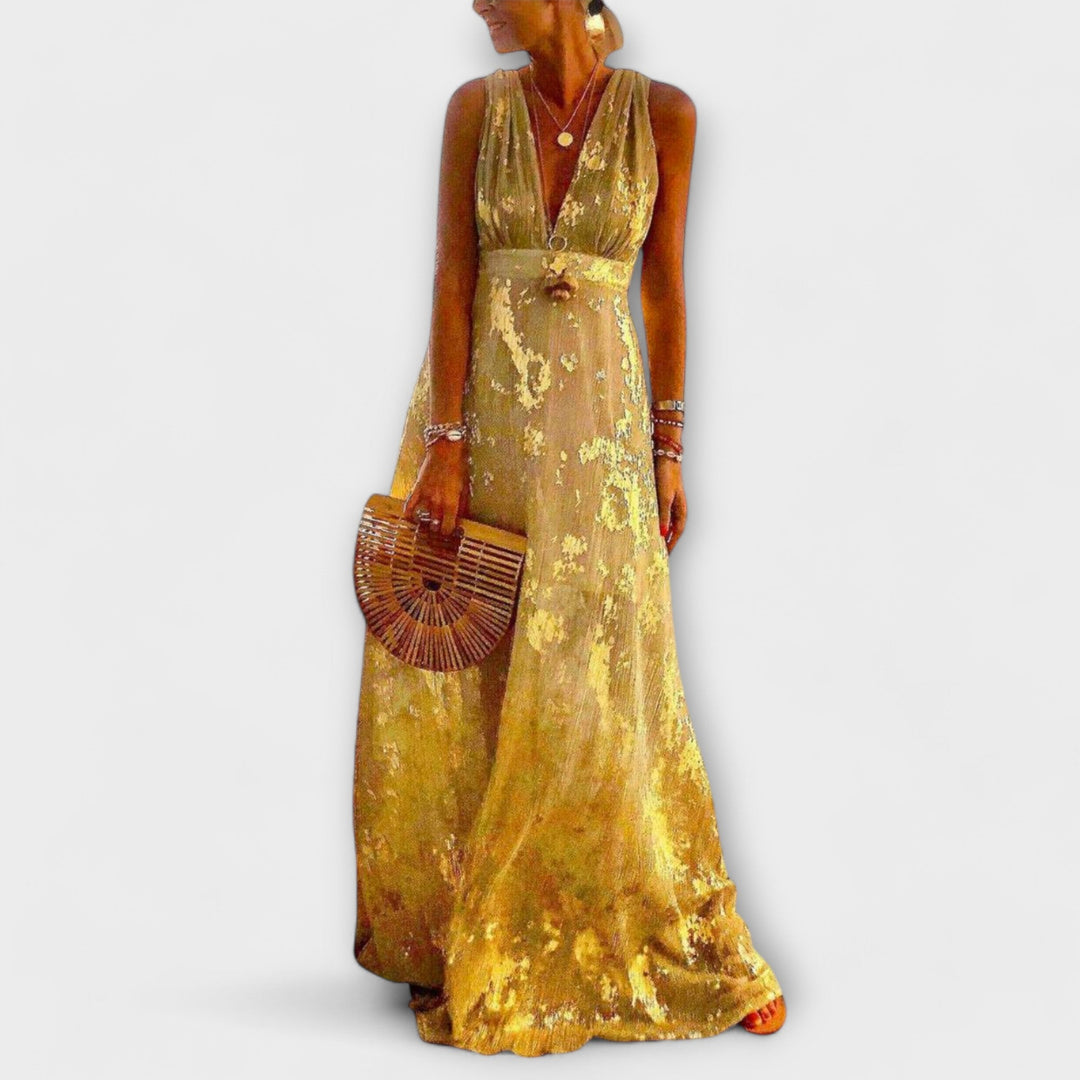 Šaty s V-výstřihem a detailními flitry