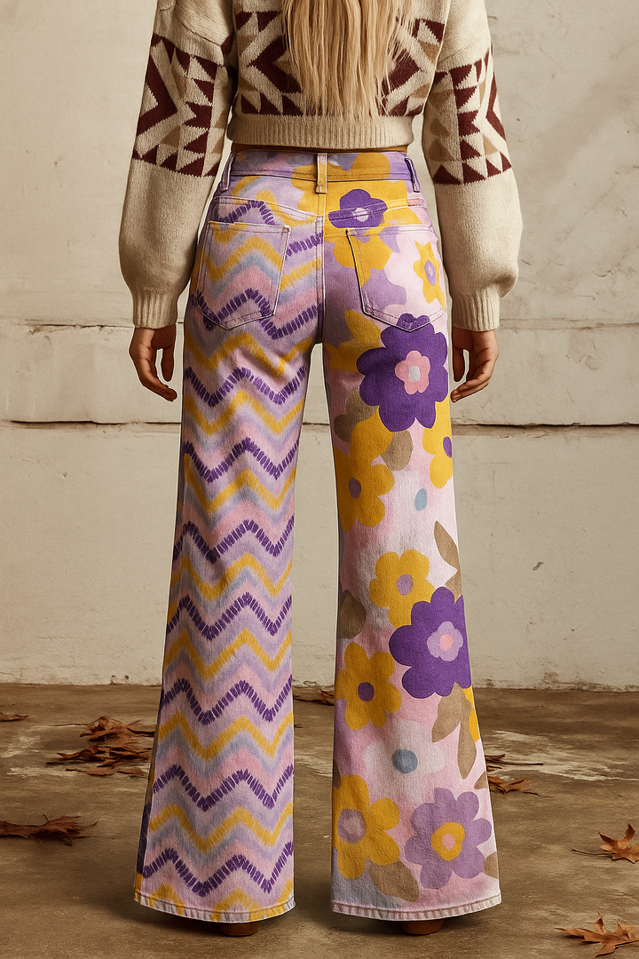 Karolína - Květované boho kalhoty